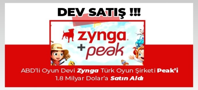 The Turkish Gaming Company Peak Has Been Sold to the Global Giant Zynga!